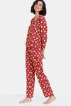 Zivame Looney Tunes Knit Cotton Pyjama Set - Beet Red — thumbnail 2